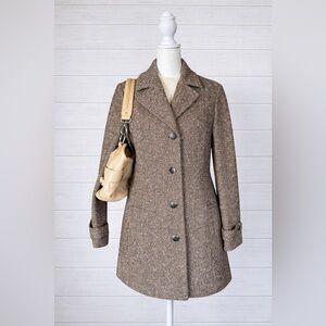 Vintage Pendleton Wool Herringbone Coat Women’s Size 14 USA 1970s Mid-Century